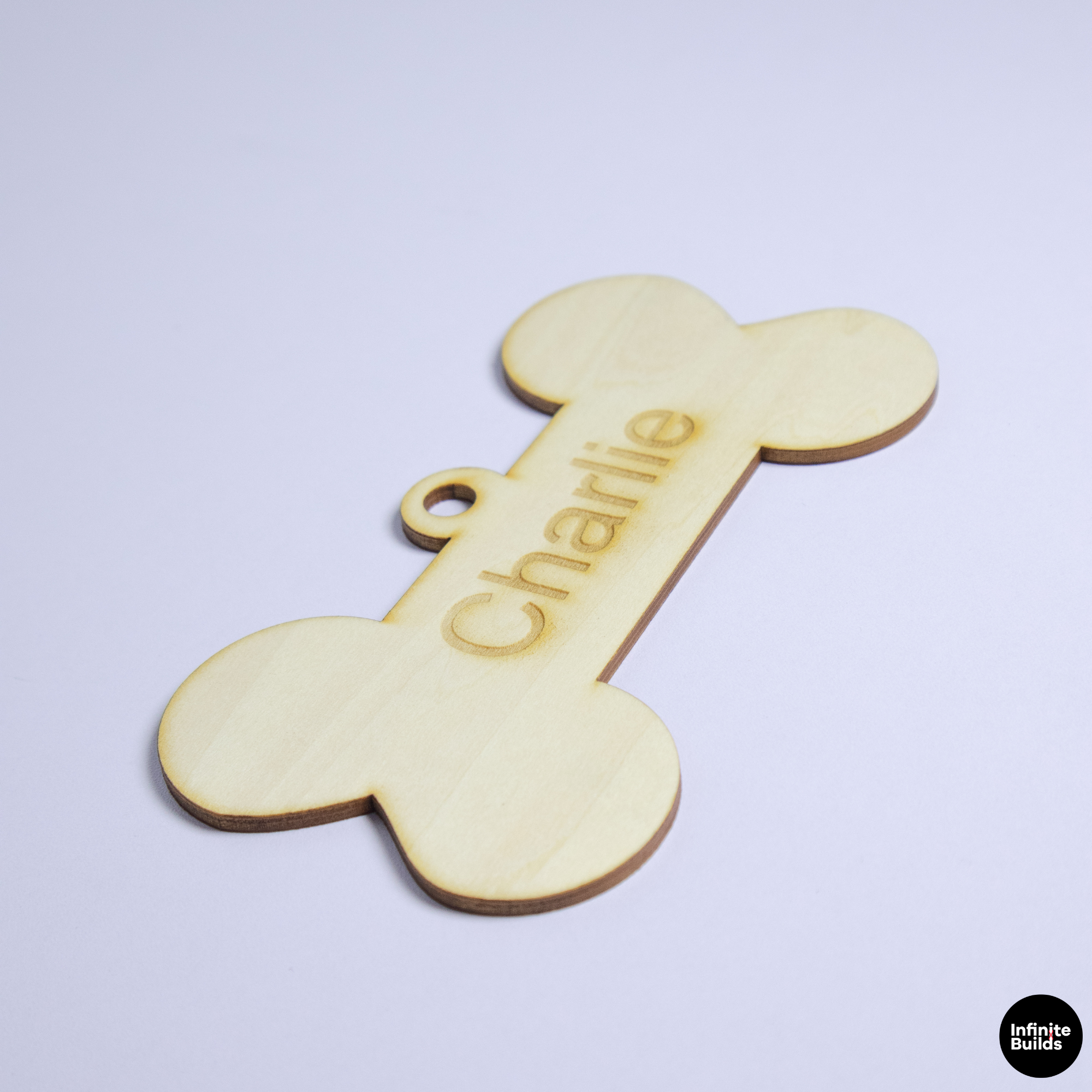 Personalized Wooden Dog Bone Tag