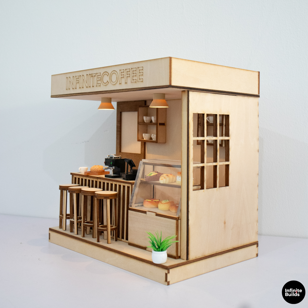Infinite Coffee Laser Cut Wooden Miniature Kit 1:24