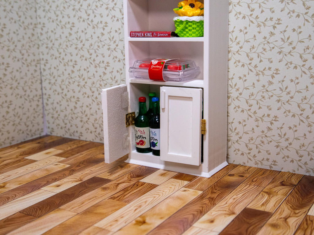 Miniature Classic Tall Bookshelf Set - 1:12 Scale Dollhouse Furniture