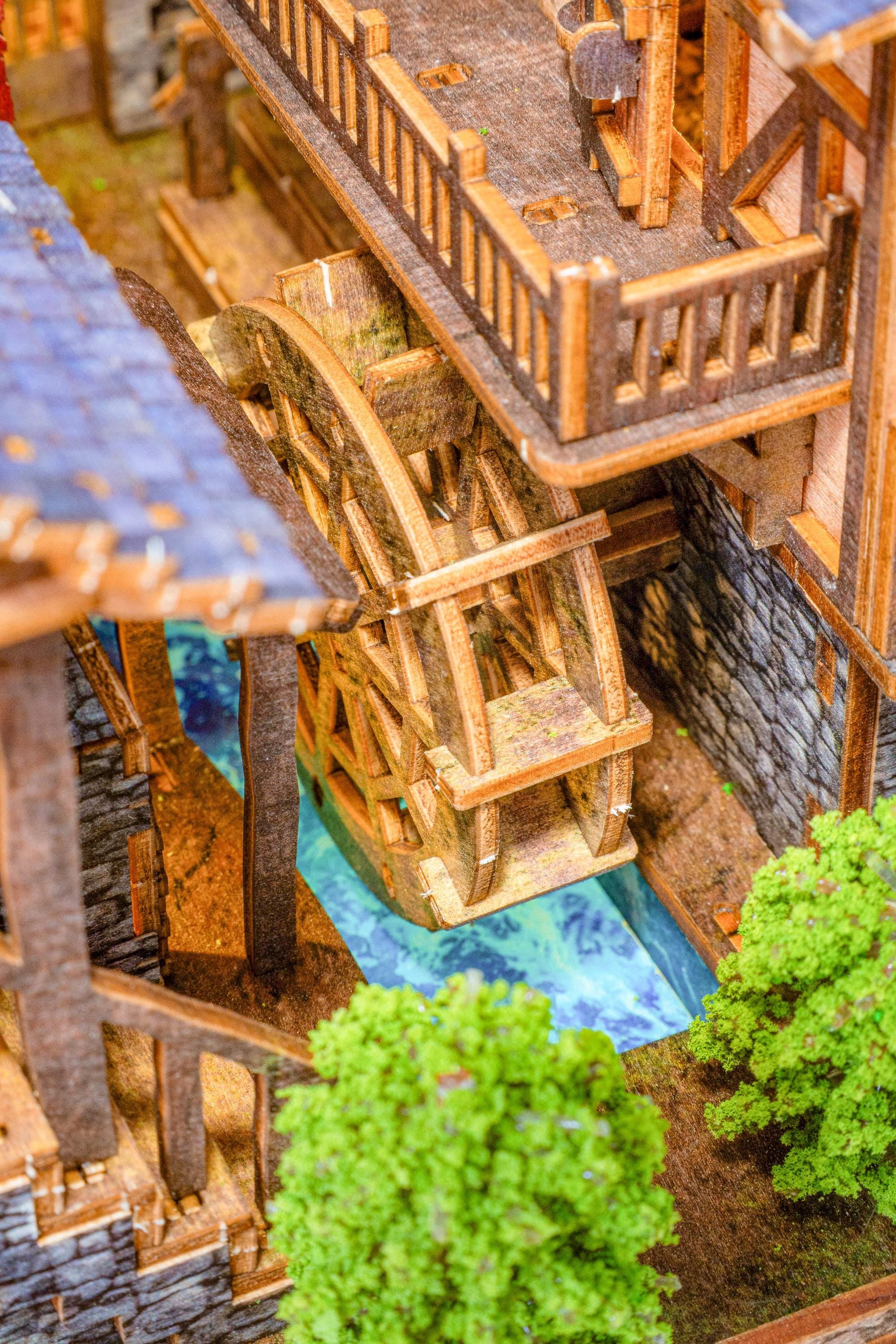 Heartbrook Village DIY Book Nook: Miniature Wooden House Diorama with LED