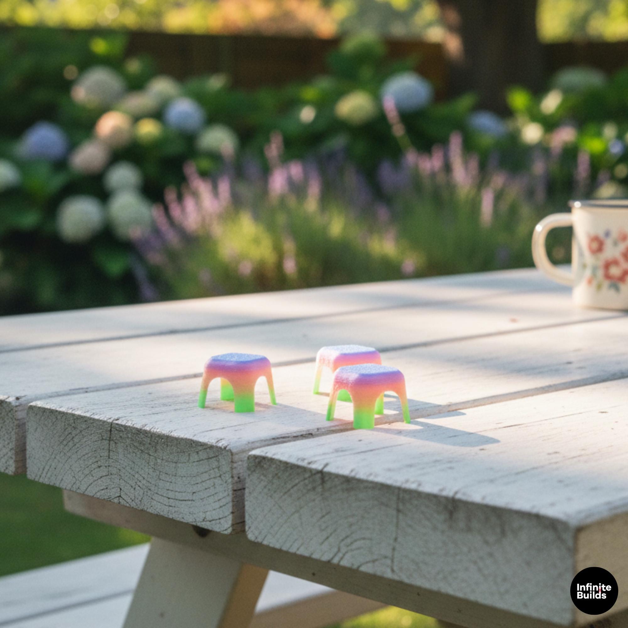 Smiski Mini Tea Stool | 1:12 Scale Mini Chair | Smiski Accessories | Tiny Furniture for Smiski Display & Desk Decor