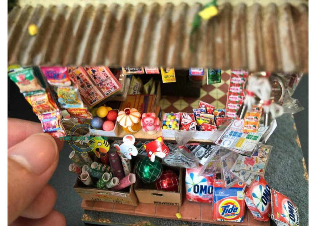 Miniature Vietnamese Convenience Store DIY Kit: Tiệm Sạp Khô Dollhouse Diorama