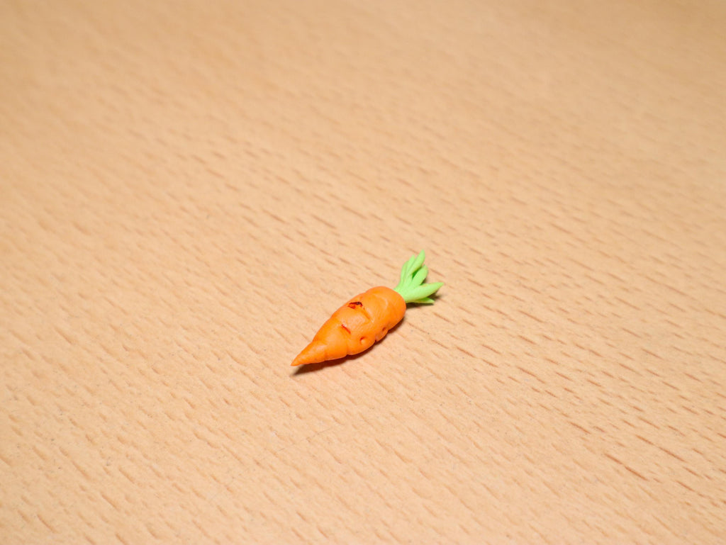 Handmade Miniature Clay Carrots: Dollhouse Mini Food (Set of 2)