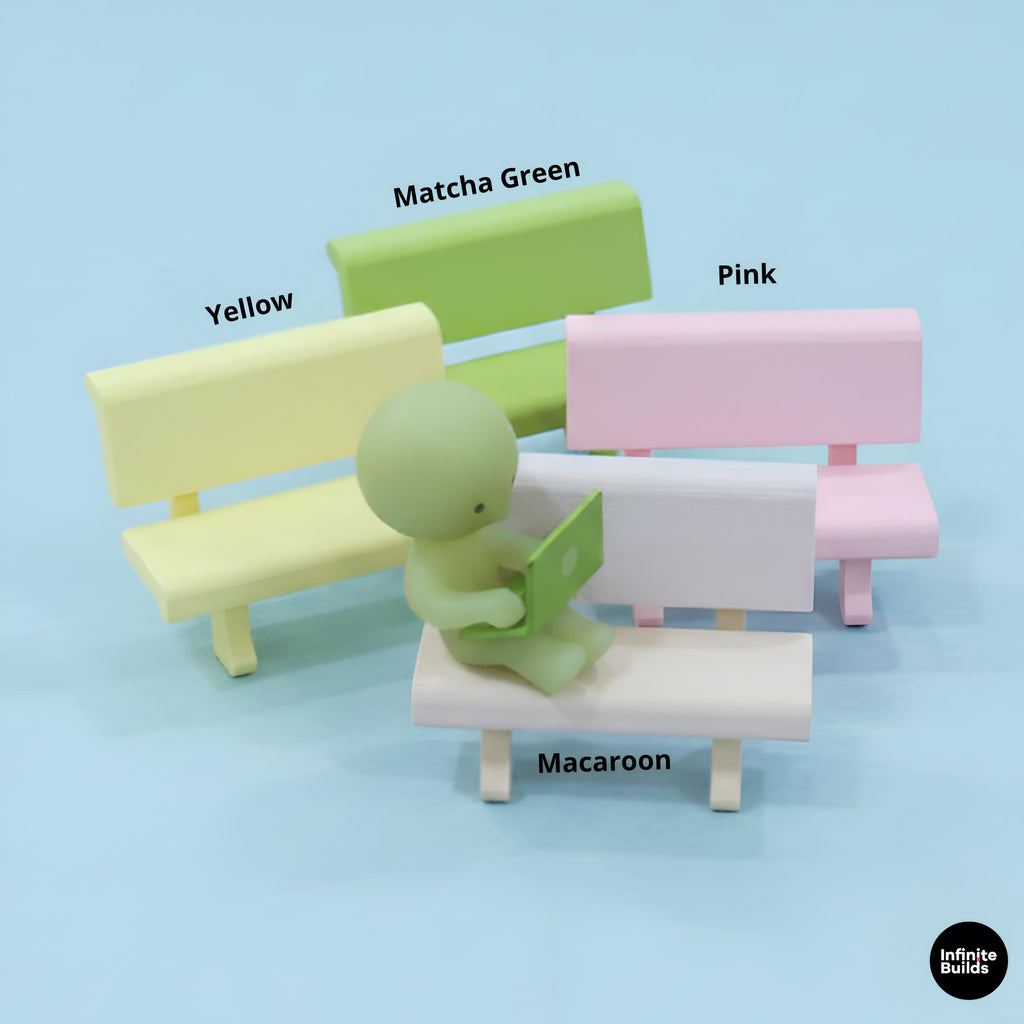 Smiski Mini Stone Bench 1:12 | 3D Printed Bench for Smiski | Miniature Park Chair | Smiski Display Decor