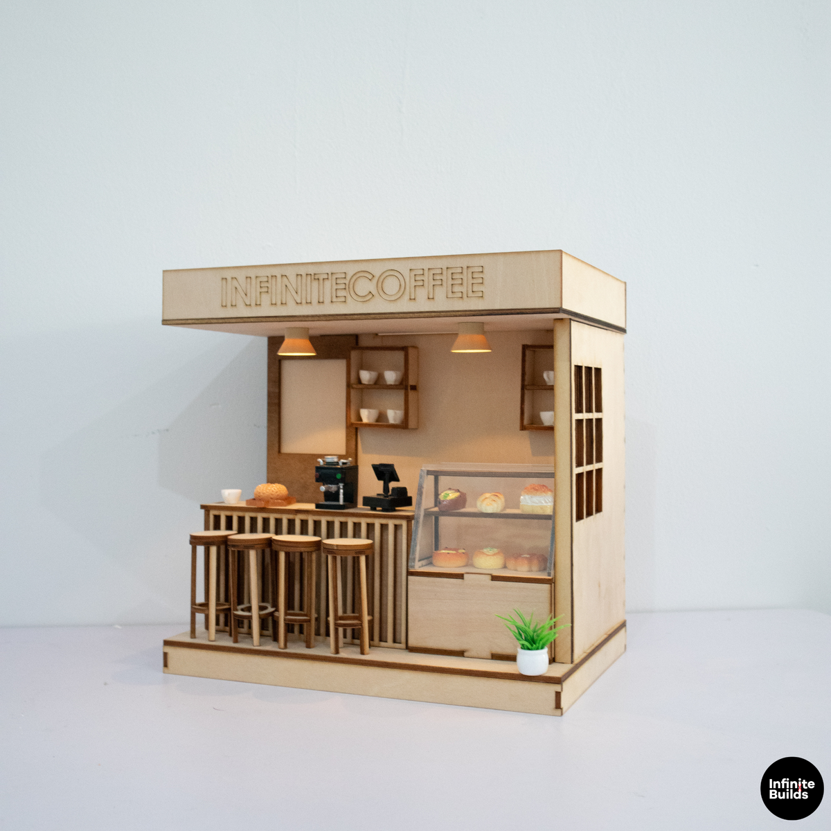 Infinite Coffee Laser Cut Wooden Miniature Kit 1:24