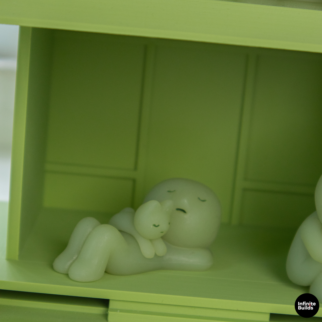 Smiski Tea House Shelf | Mini Japanese Pagoda Display | Dollhouse Decor | Desk Shelf for Mini Figures | Gift for Collectors