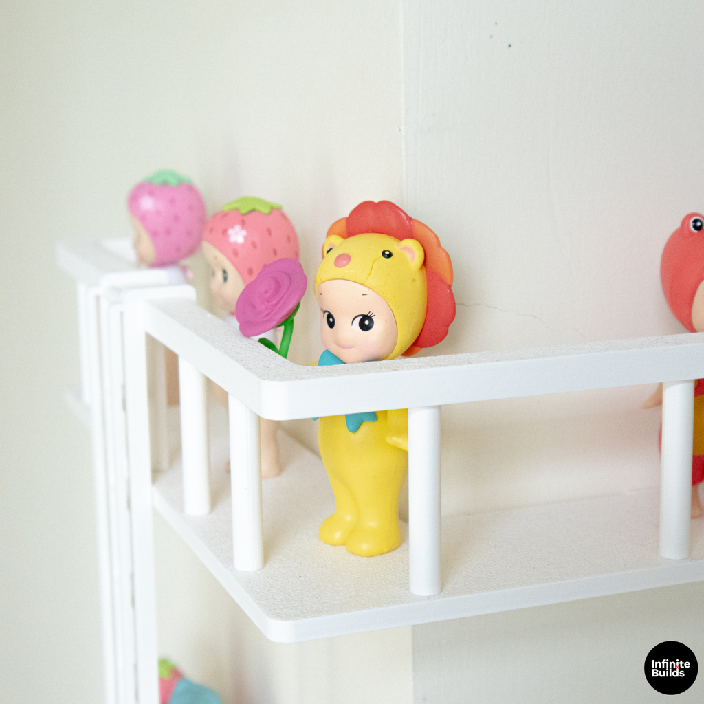 Corner Fire Escape Shelf for Smiski & Sonny Angel | Mini Wall Display with Ladder | Cute Figure Shelf Decor