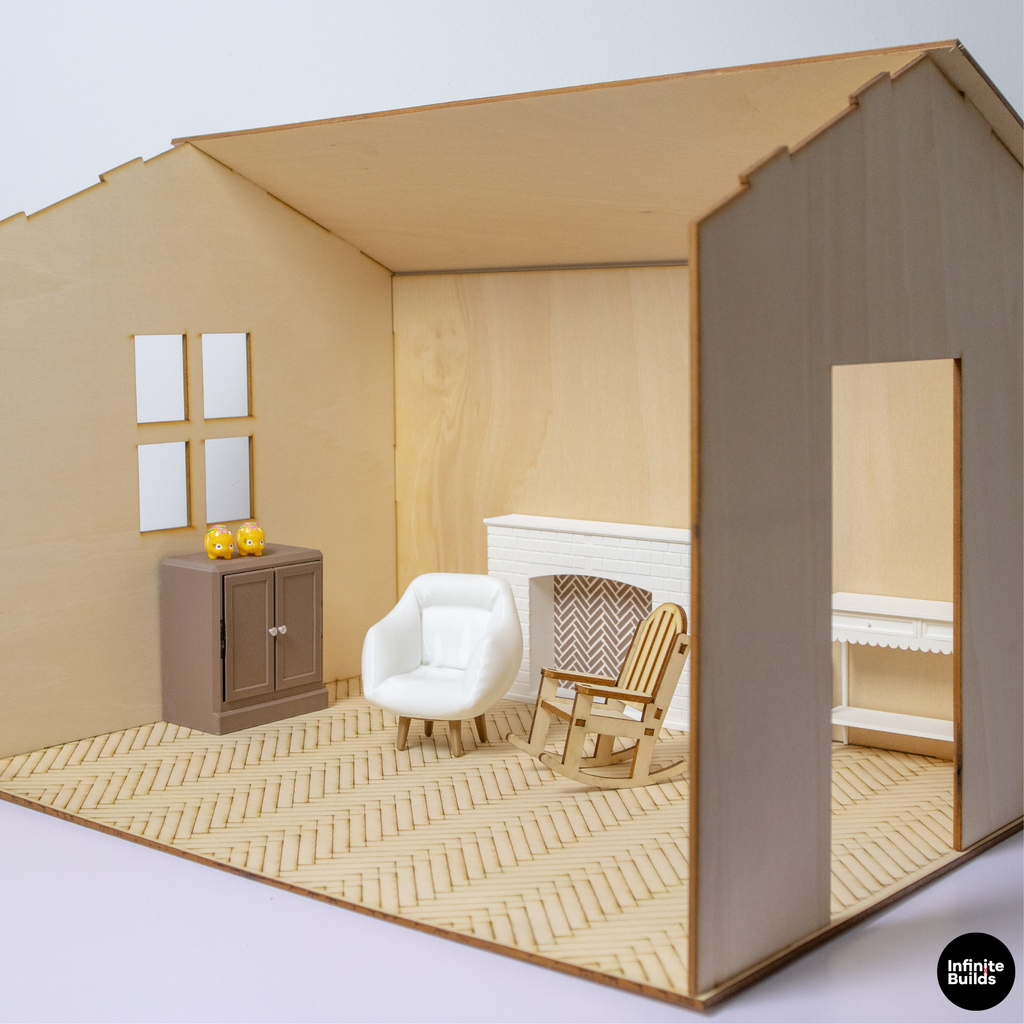 Miniature Room Backdrop 1:12 Wooden