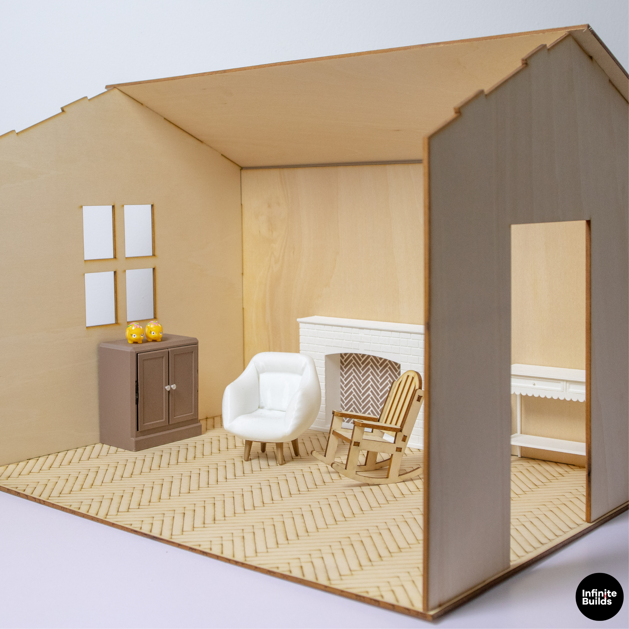 Miniature Room Backdrop 1:12 Wooden