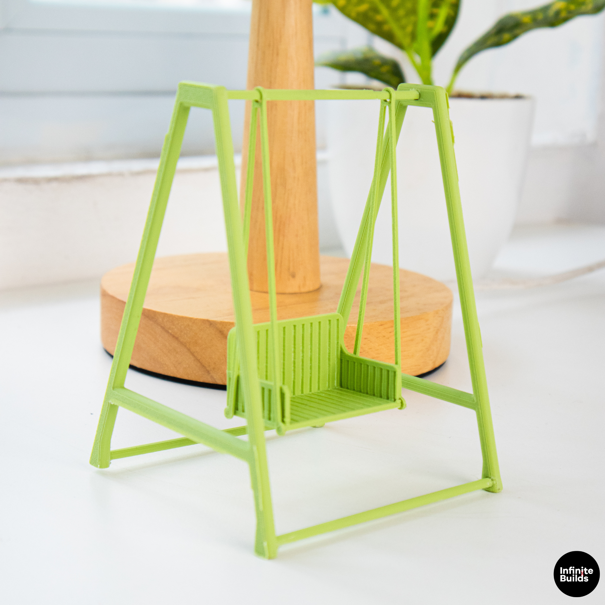 Smiski Swing Chair | Mini Dollhouse Swing | Tiny Garden Bench | Miniature Outdoor Furniture | Cute Display Decor