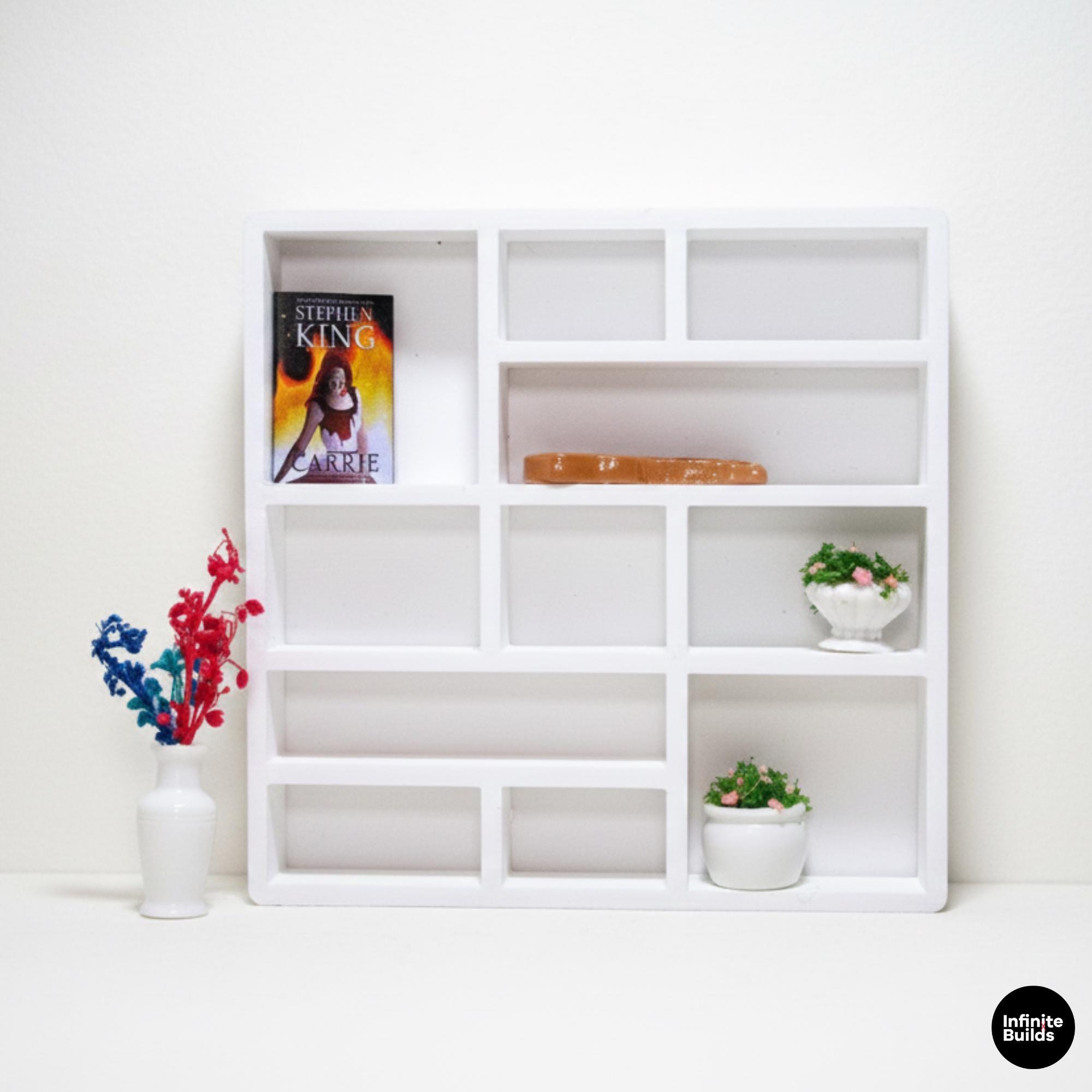 Miniature 1:12 Multi-tiered Shelf | Set of 2 | Dollhouse Shelf | Miniature Bookshelf | Mini Shelf for Decor | Customizable Colors