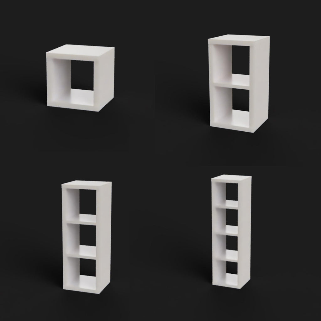 Miniature Ikea Kallax Shelves | 1:12 Scale | Dollhouse Shelves | Mini Living Room | Mini Furniture | Roombox Furniture | Miniature Storage