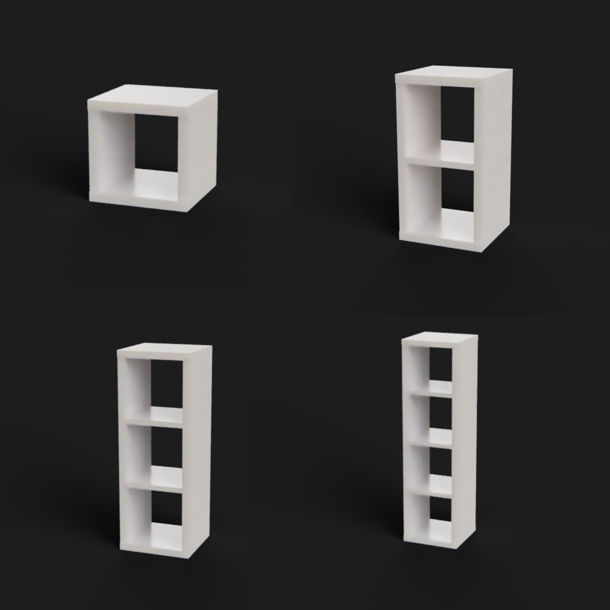 Miniature Ikea Kallax Shelves | 1:12 Scale | Dollhouse Shelves | Mini Living Room | Mini Furniture | Roombox Furniture | Miniature Storage