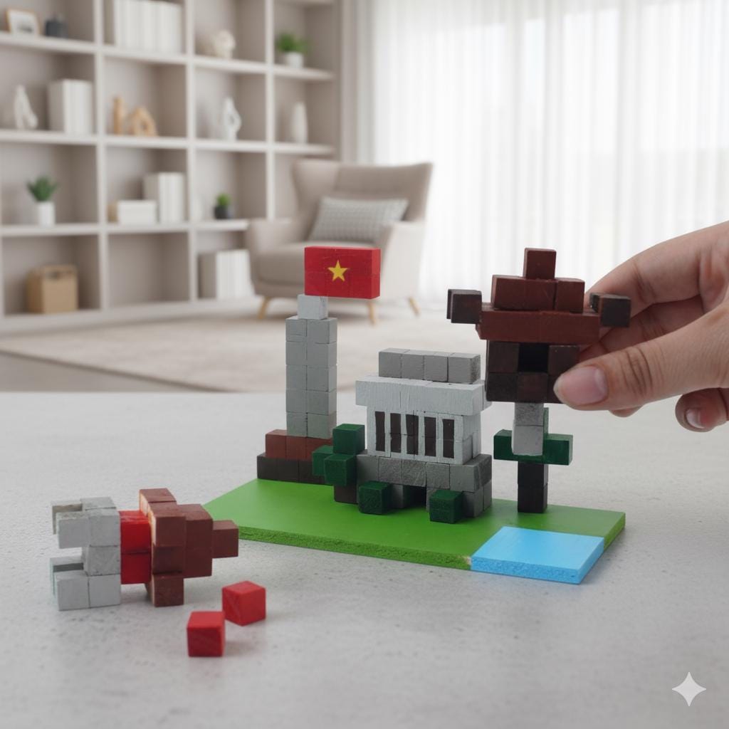 Vietnam Landmark DIY Mini Kit: Wooden Pixel Architecture Model - STEAM Craft