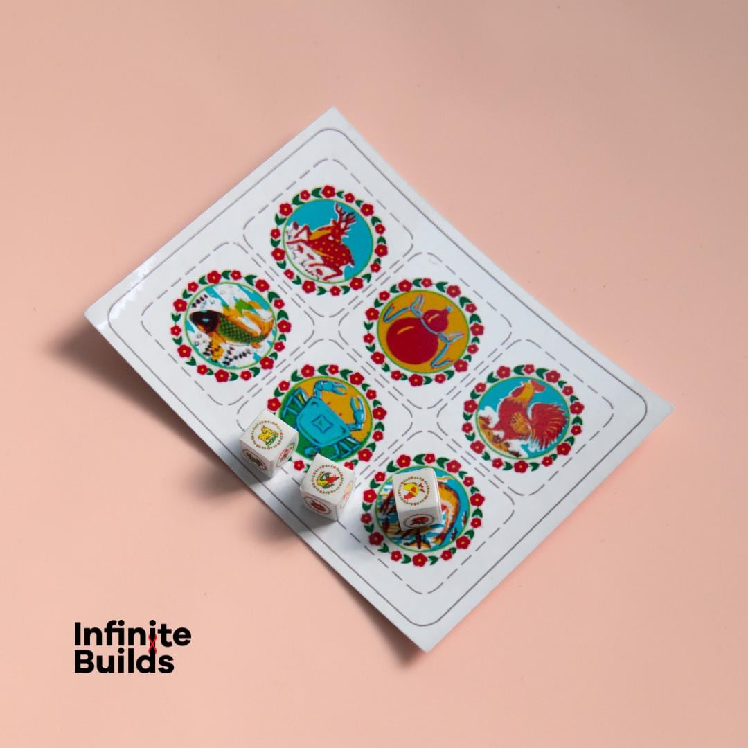 Mini Vietnamese Bầu Cua Cá Ngựa Game Set: Lunar New Year Gift