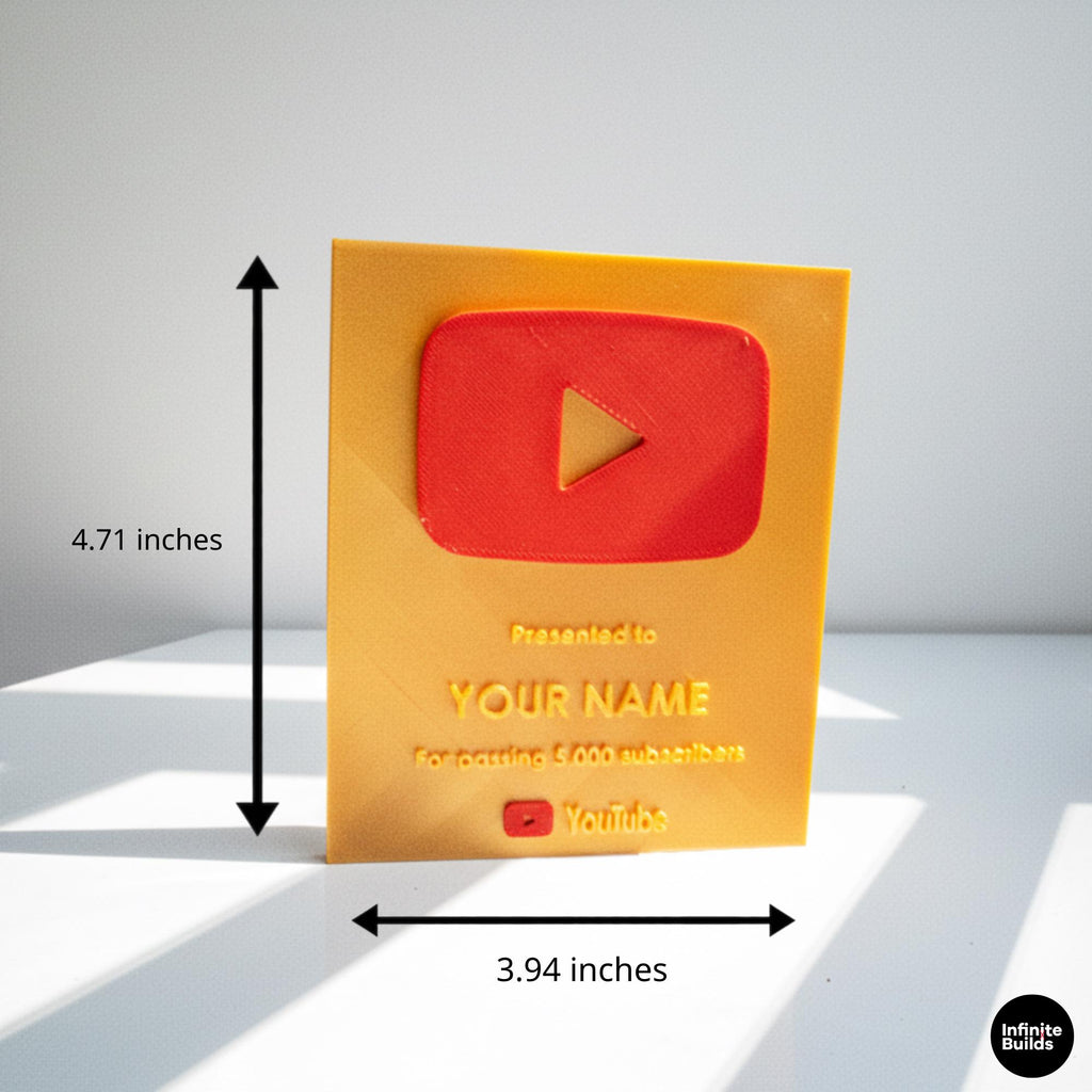 Custom YouTube Creator Award | Personalized  3D Printed Desk Decor | Personalized Award Gift | Content Creator Inspired | Milestone Gift