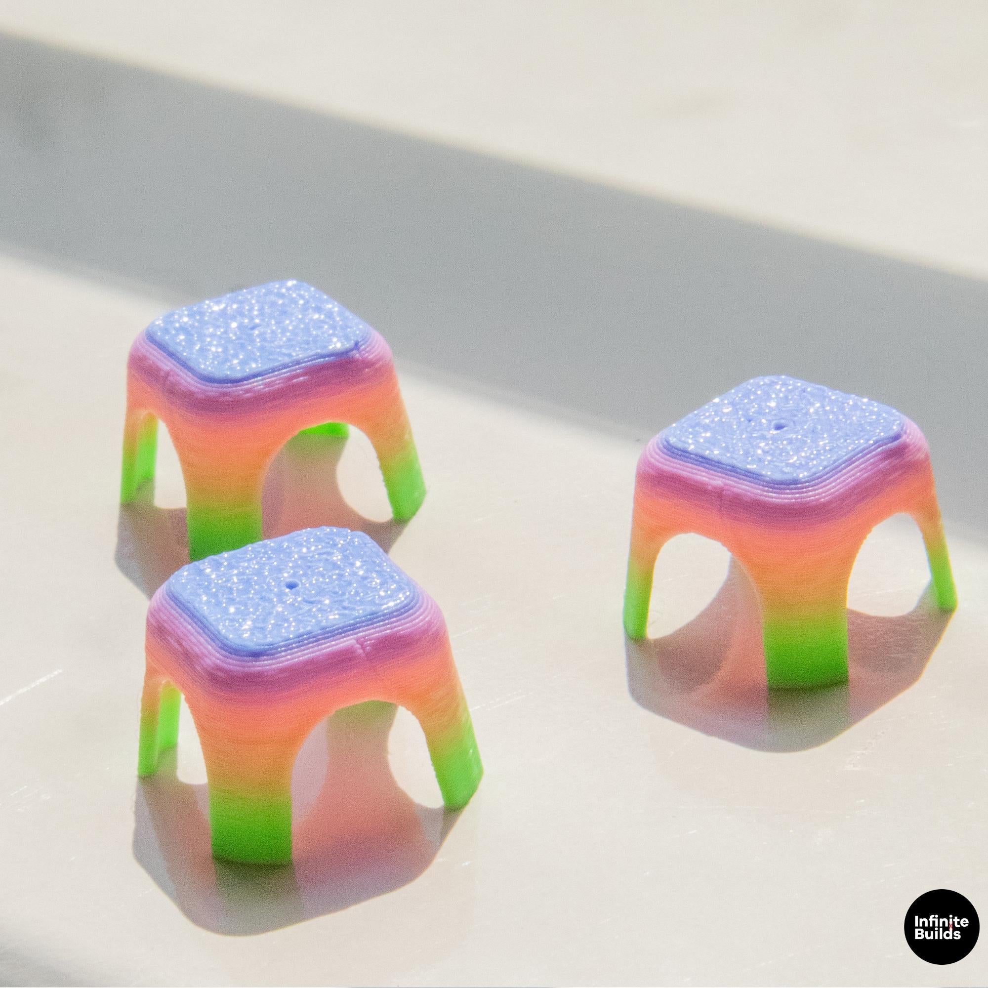 Smiski Mini Tea Stool | 1:12 Scale Mini Chair | Smiski Accessories | Tiny Furniture for Smiski Display & Desk Decor