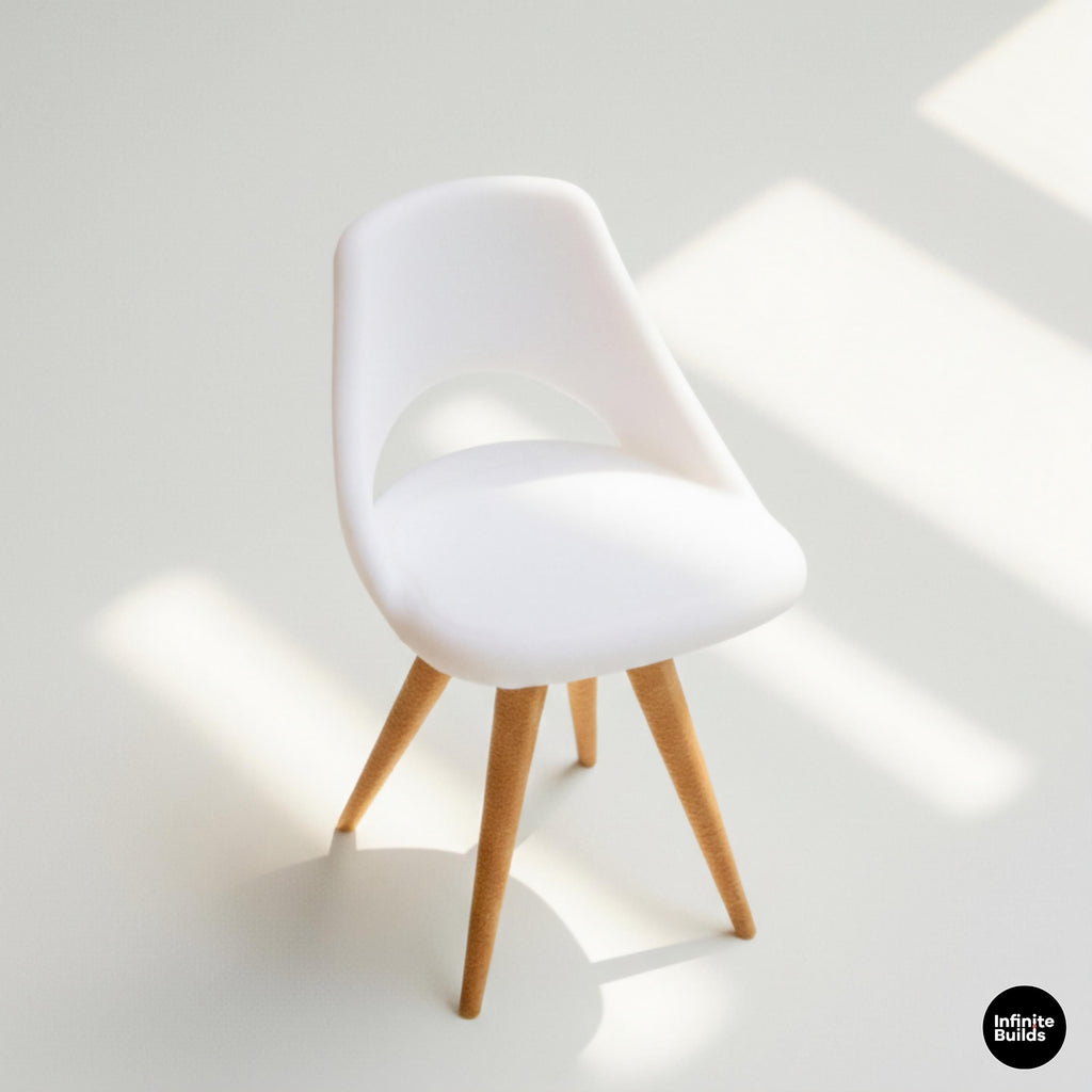 Miniature Dining Chair | 1:12 Scale | 3D Printed Dollhouse Furniture | Modern Chair Decor | Diorama Prop | Gift for Collectors
