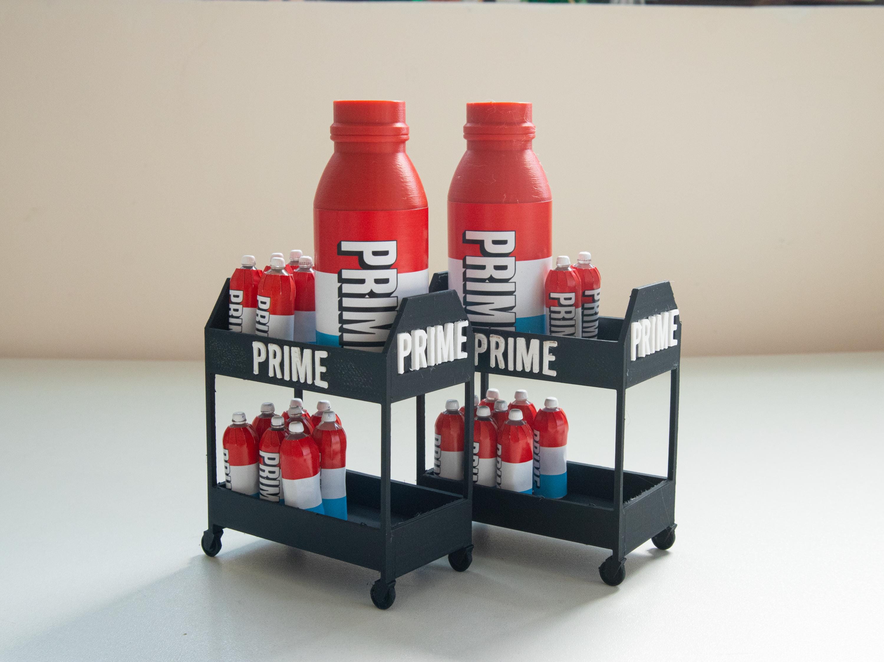 PRIME Miniature Cart and Bottles | WWE-Inspired | Miniatures | Dollhouse | Desk Decoration