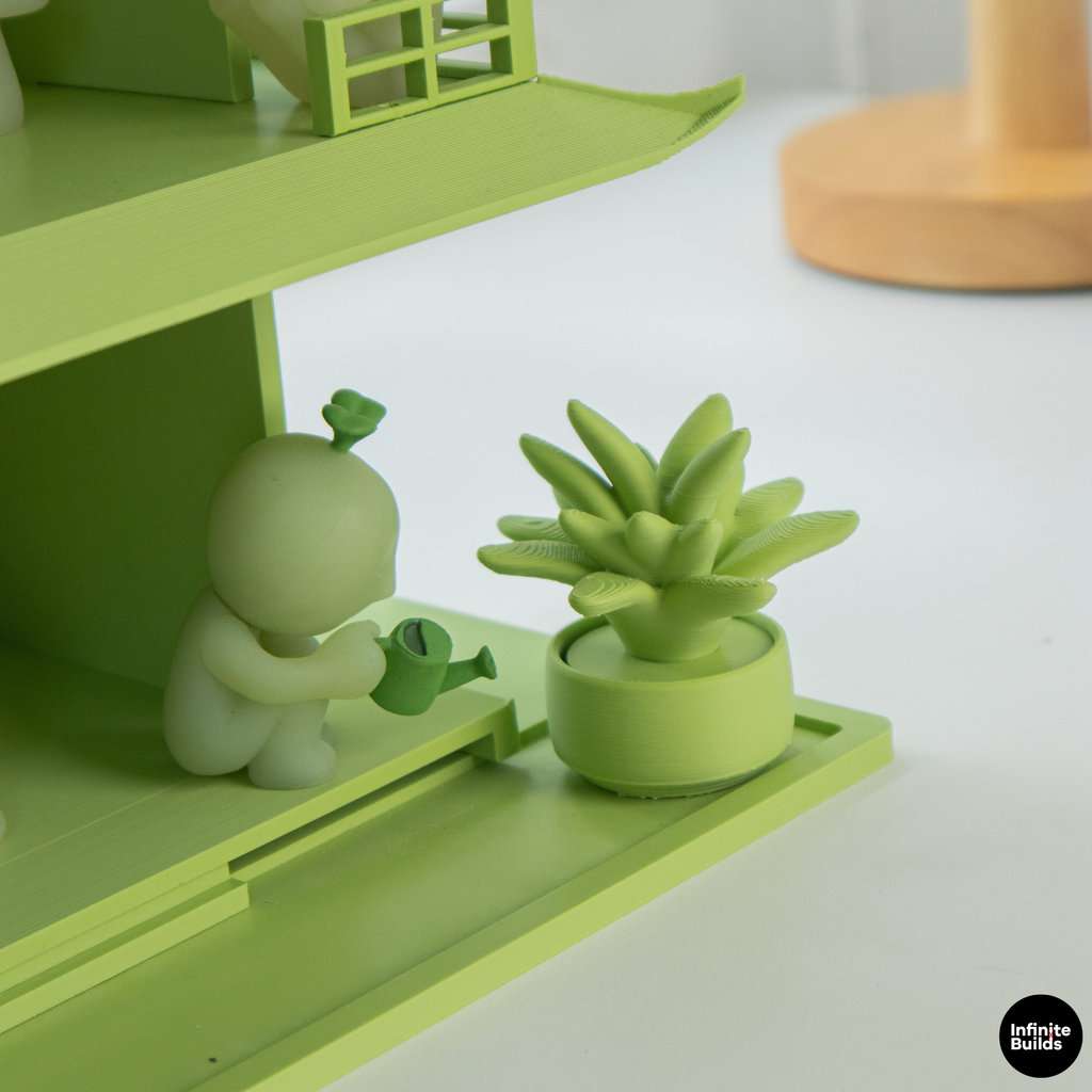 Smiski Tea House Shelf | Mini Japanese Pagoda Display | Dollhouse Decor | Desk Shelf for Mini Figures | Gift for Collectors