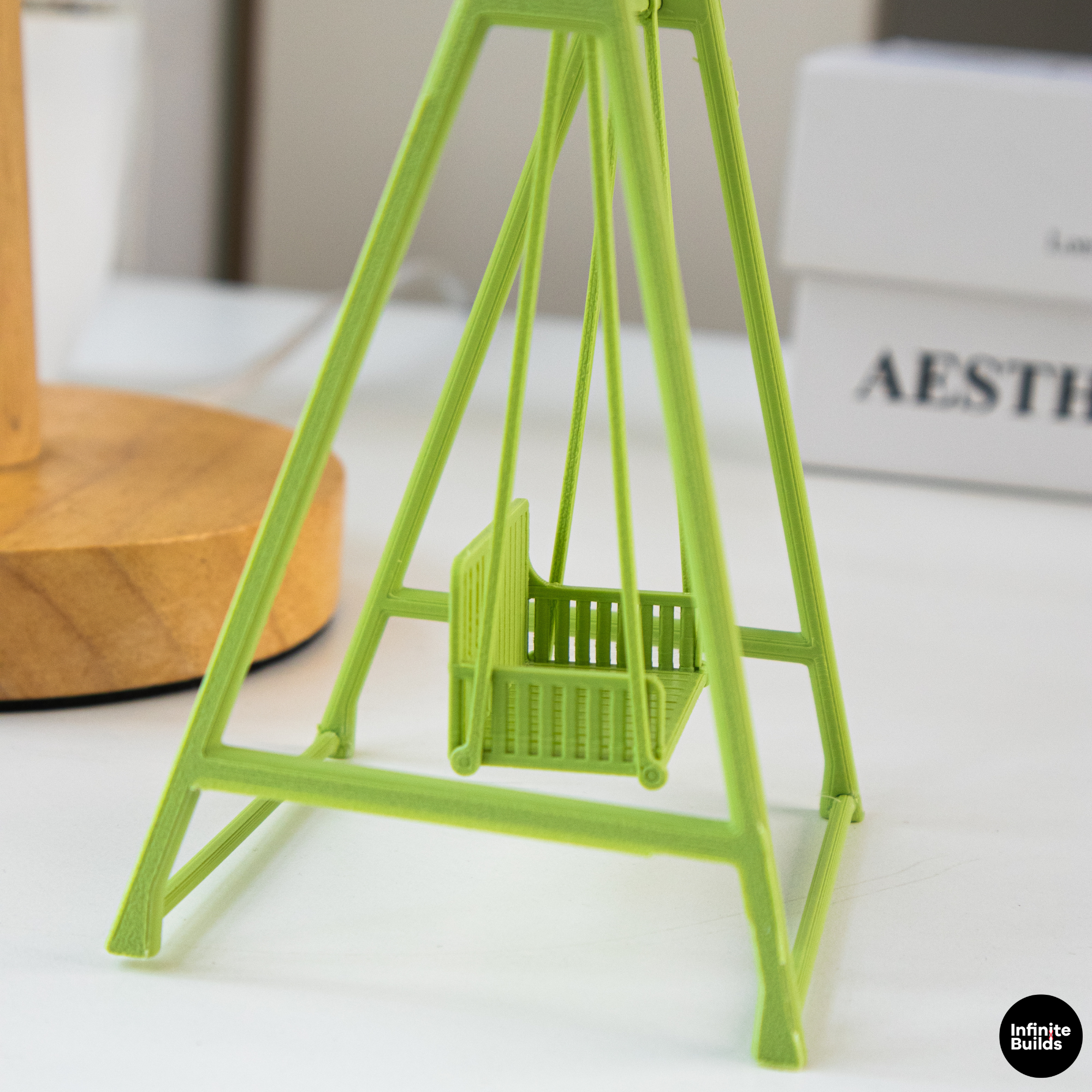 Smiski Swing Chair | Mini Dollhouse Swing | Tiny Garden Bench | Miniature Outdoor Furniture | Cute Display Decor
