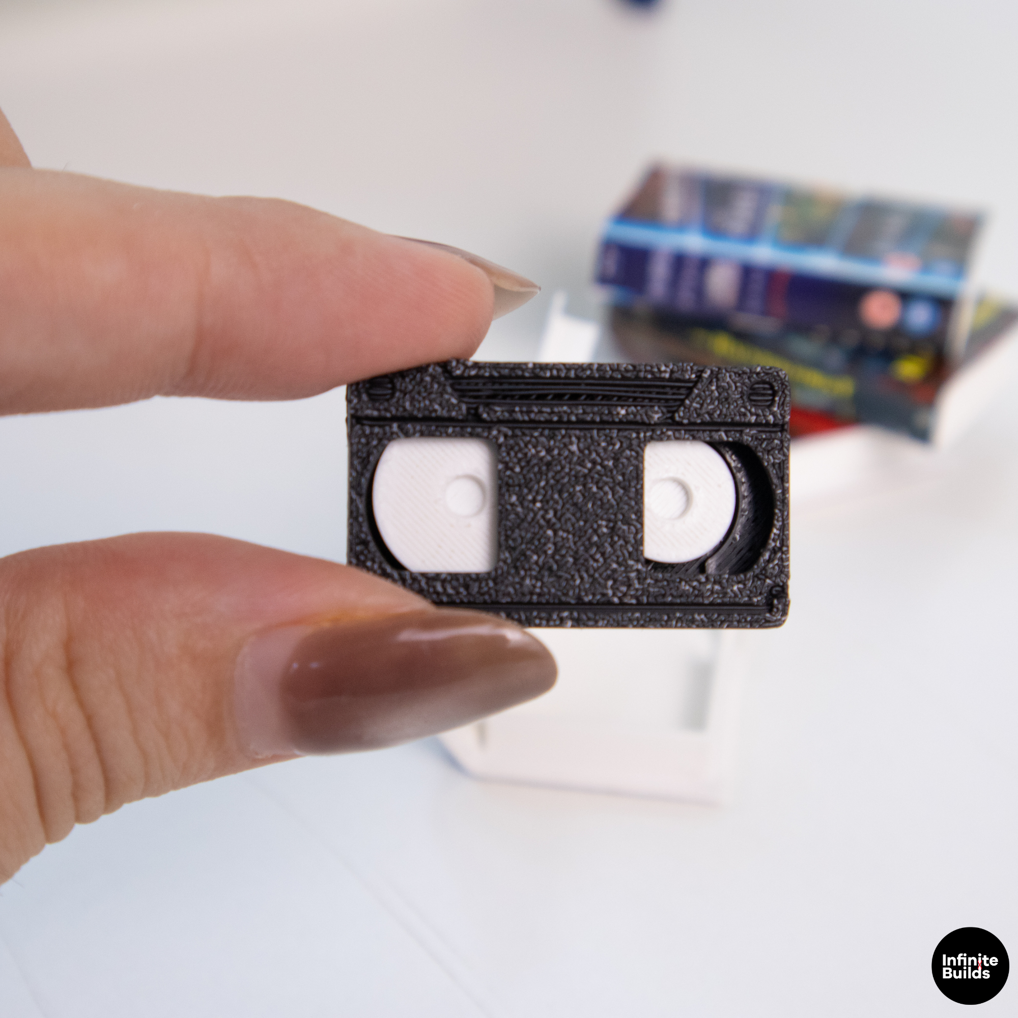 Mini VHS Display Shelf 1:12 | Retro Video Store Stand | Blockbuster Style Decor | Mini Movie Shelf | Collector Gift