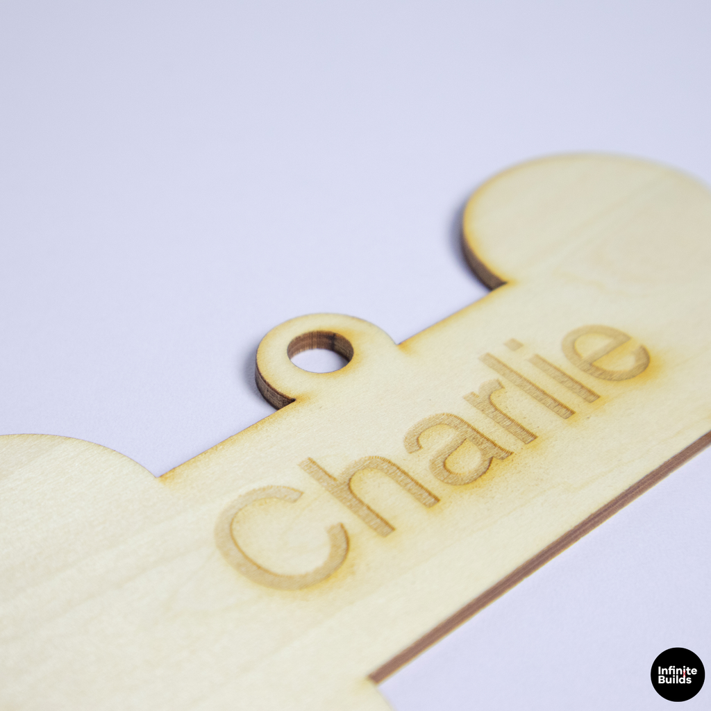 Personalized Wooden Dog Bone Tag