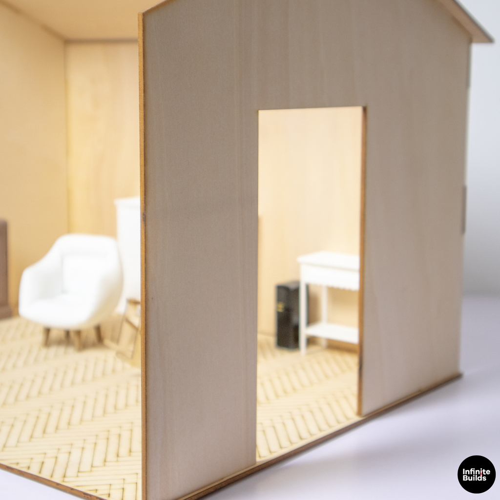 Miniature Room Backdrop 1:12 Wooden