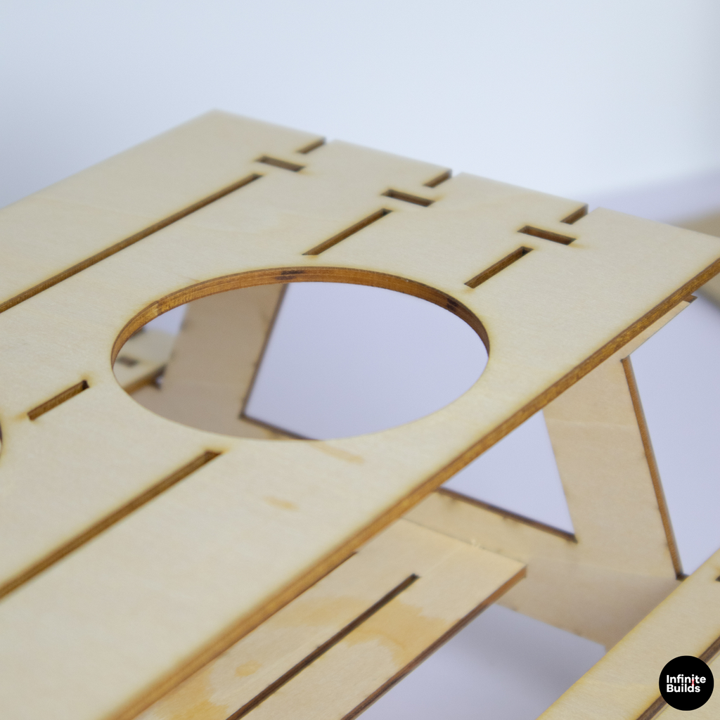 Wooden Picnic Table Drink Holder