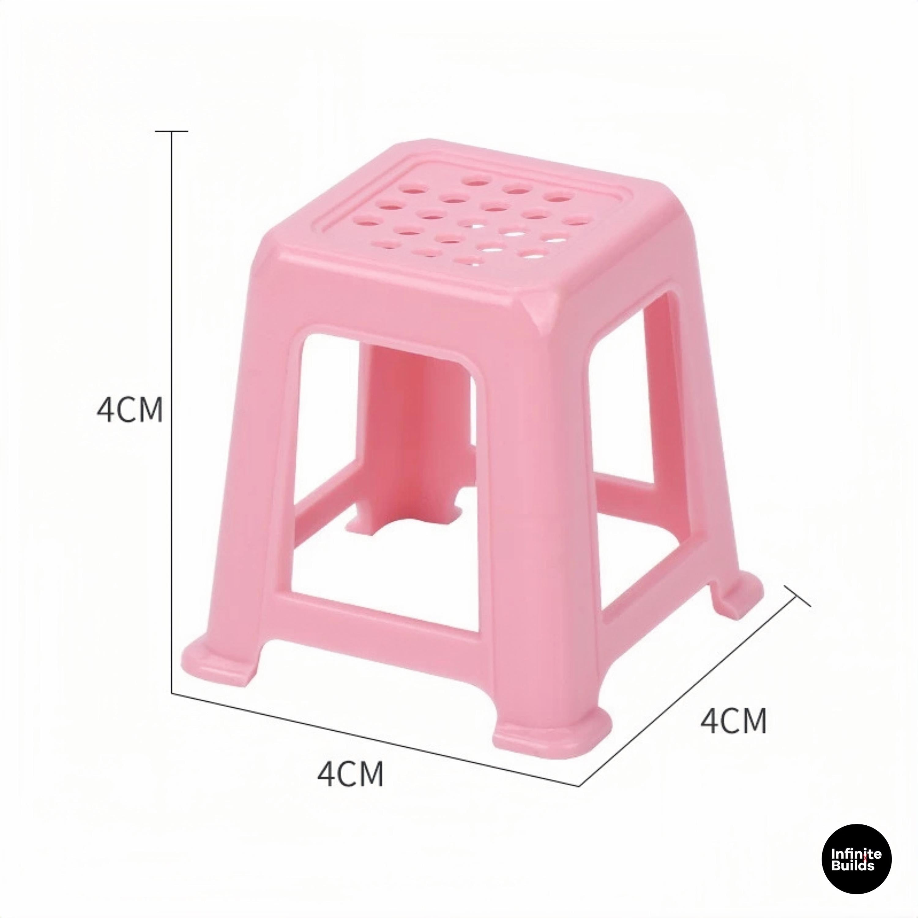 Miniature Vietnamese Plastic Stool Set of 2 | 1:12 Street Food Chair for Dollhouse | Miniature Vietnamese Furniture | Tiny Doll Chair