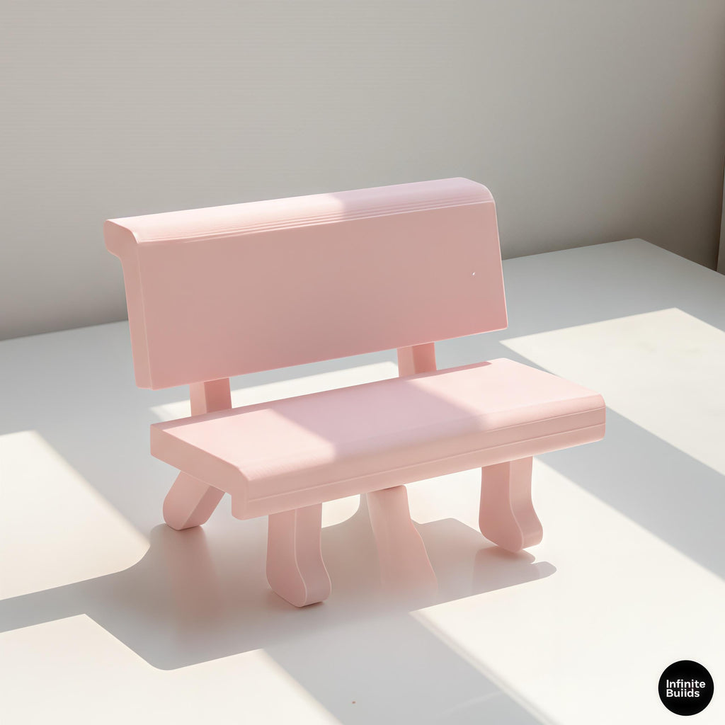 Smiski Mini Stone Bench 1:12 | 3D Printed Bench for Smiski | Miniature Park Chair | Smiski Display Decor