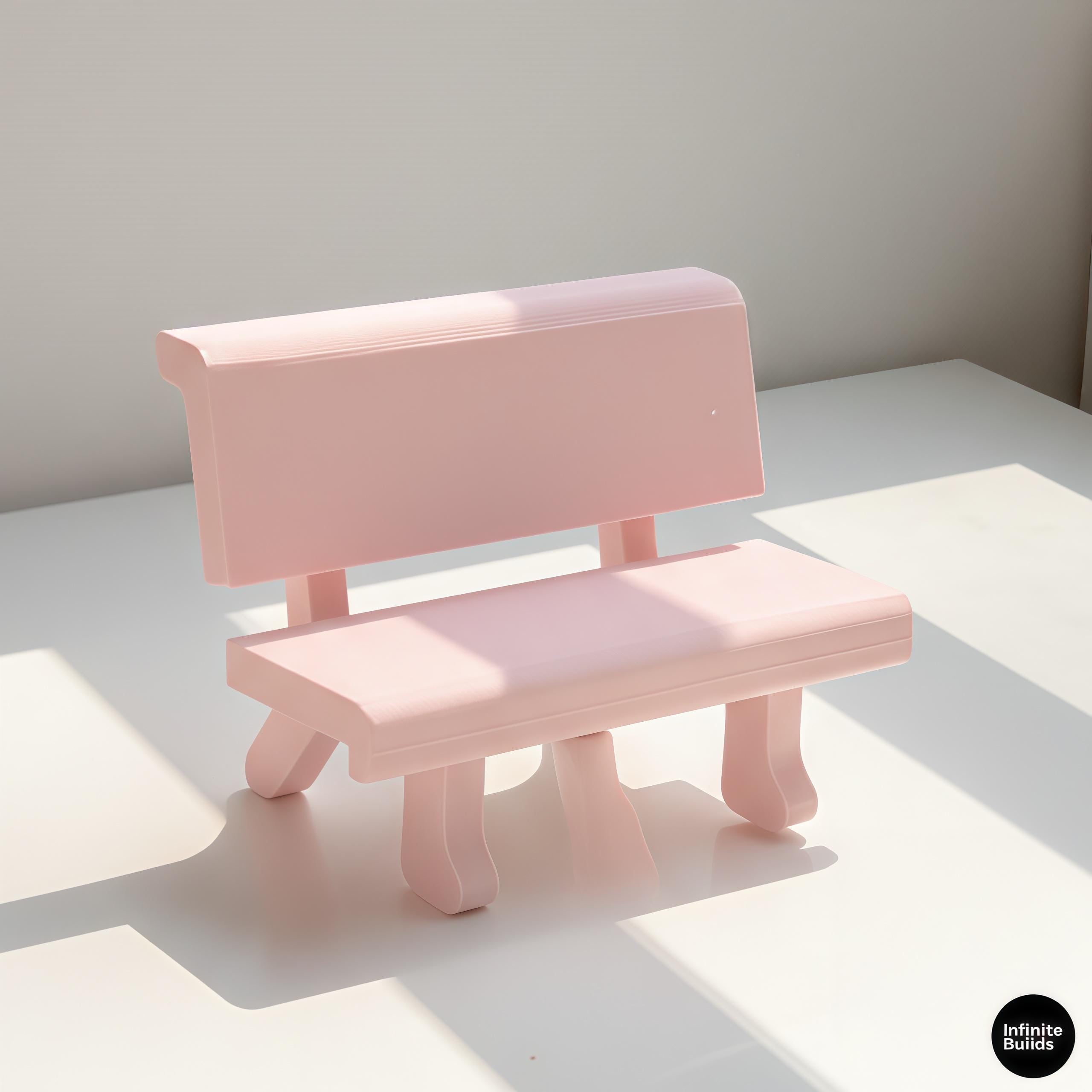 Smiski Mini Stone Bench 1:12 | 3D Printed Bench for Smiski | Miniature Park Chair | Smiski Display Decor