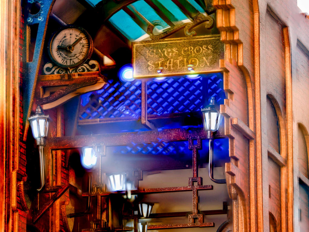 DIY King's Cross Book Nook Kit: Wooden 3D Puzzle with LED Lights