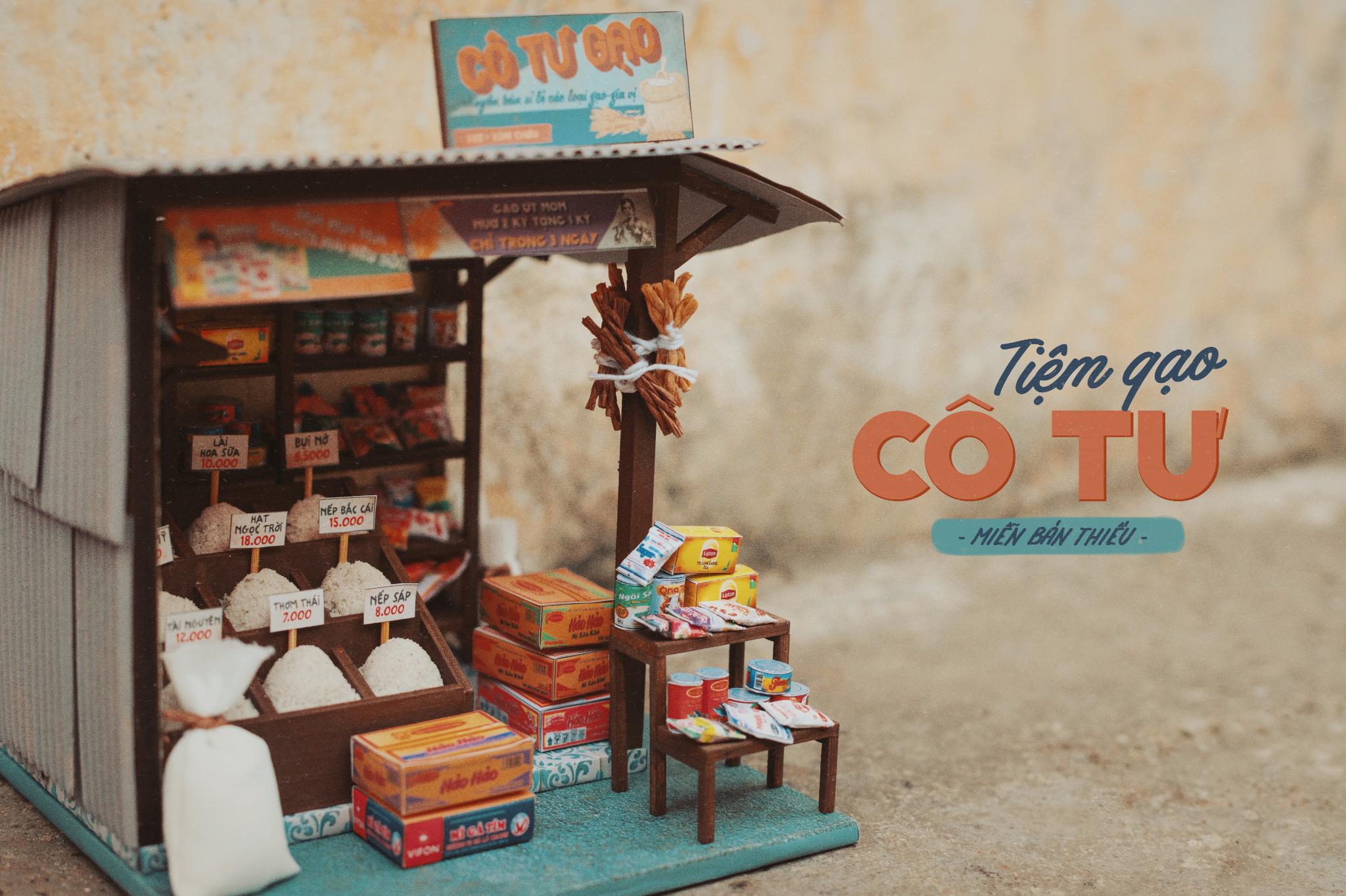 Vintage Rice Shop Miniature DIY Kit - Beginner Friendly Diorama