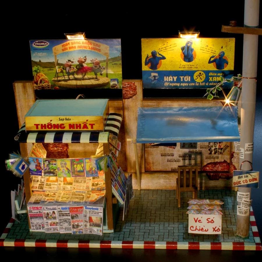 Vietnam Vintage Newspaper Stand DIY Miniature Kit | Sạp báo Sài Gòn