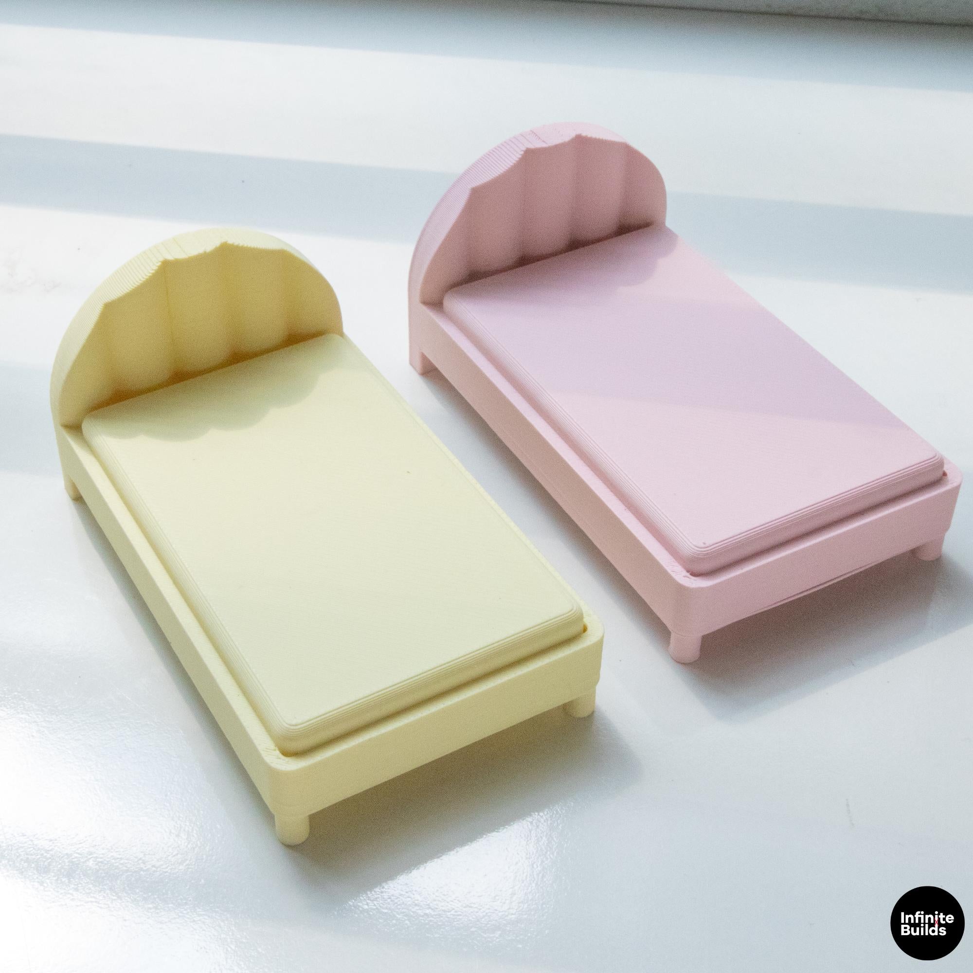 Smiski Mini Bed | 1:12 Scale 3D Printed Miniature Bed | Smiski Display Furniture | Desk Decor Gift for Smiski Collectors