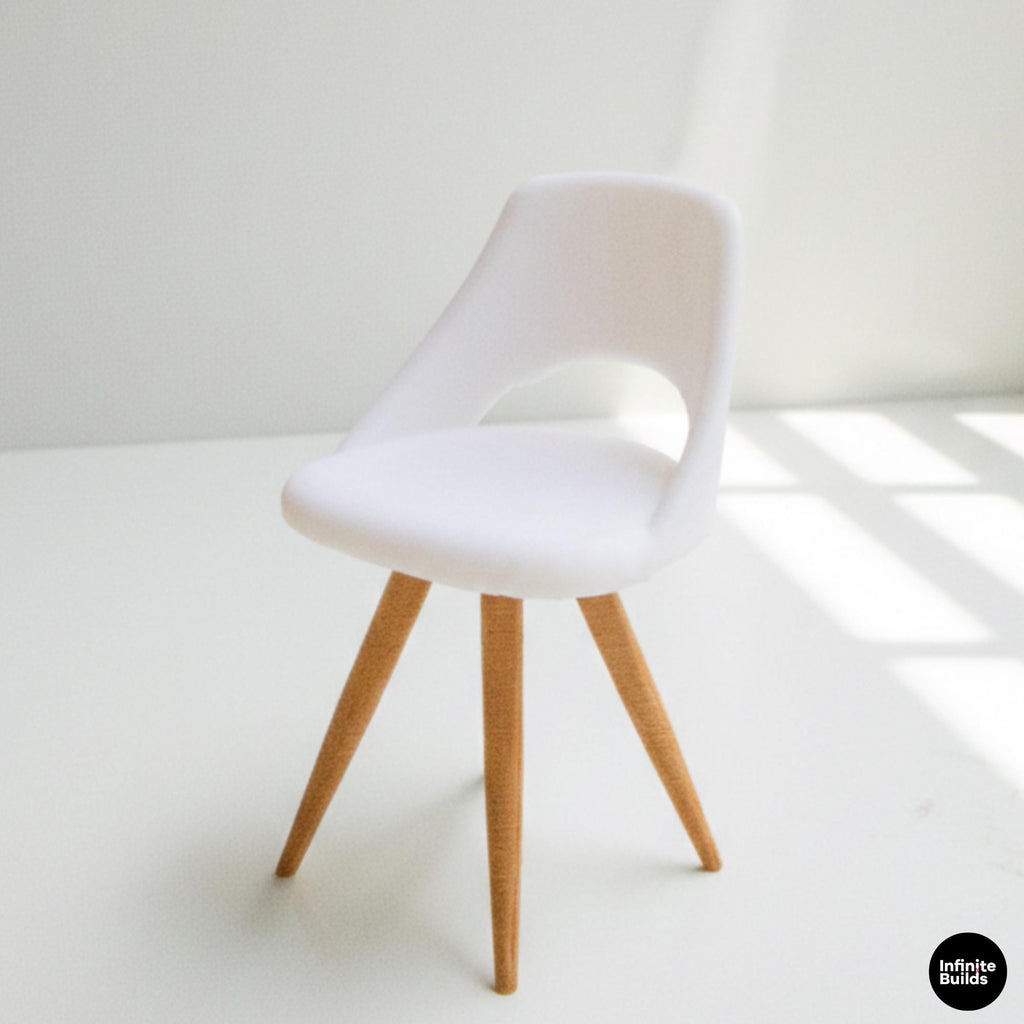 Miniature Dining Chair | 1:12 Scale | 3D Printed Dollhouse Furniture | Modern Chair Decor | Diorama Prop | Gift for Collectors