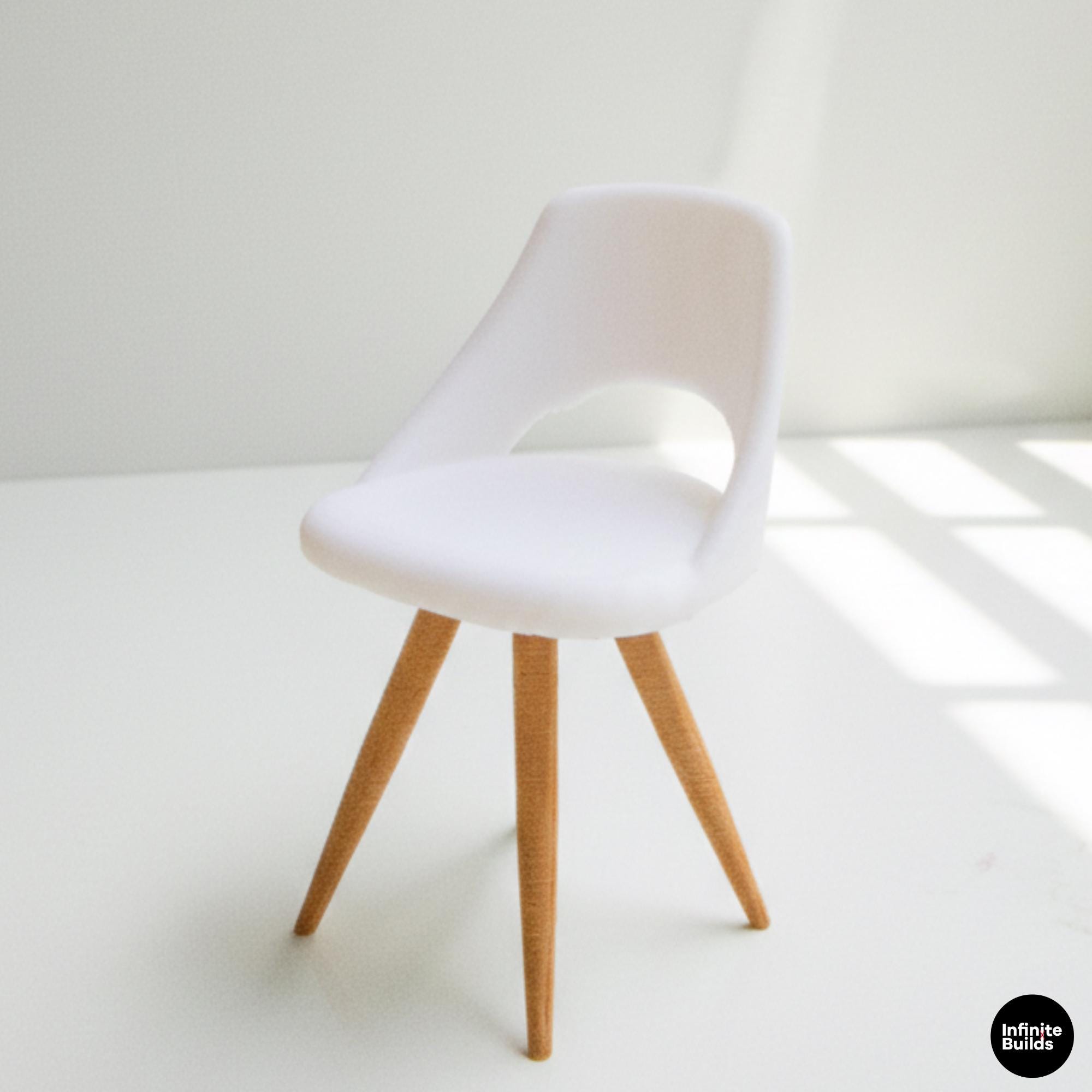 Miniature Dining Chair | 1:12 Scale | 3D Printed Dollhouse Furniture | Modern Chair Decor | Diorama Prop | Gift for Collectors