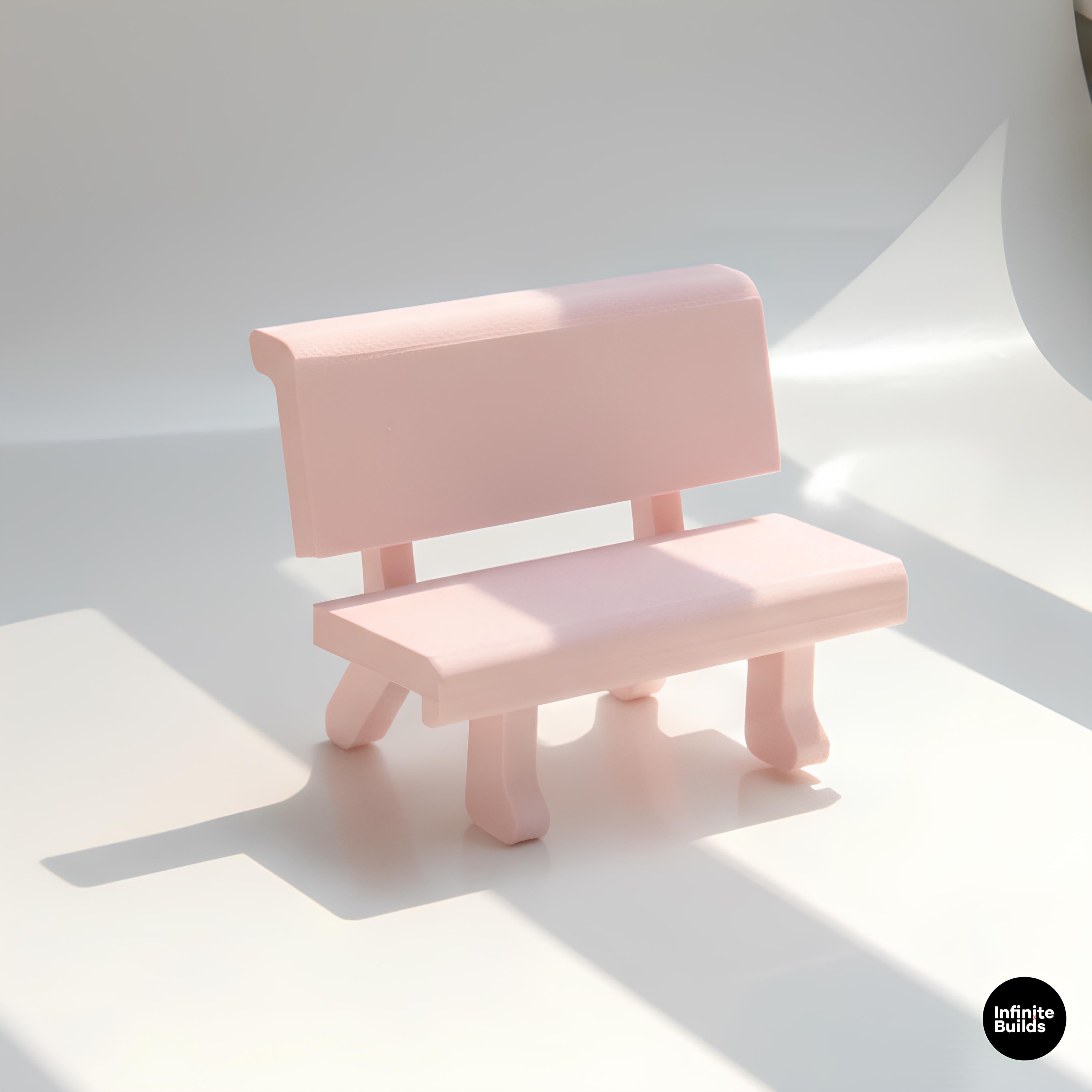 Smiski Mini Stone Bench 1:12 | 3D Printed Bench for Smiski | Miniature Park Chair | Smiski Display Decor