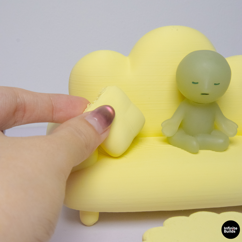 Smiski Cloud Mini Sofa & Coffee Table Set 1:12