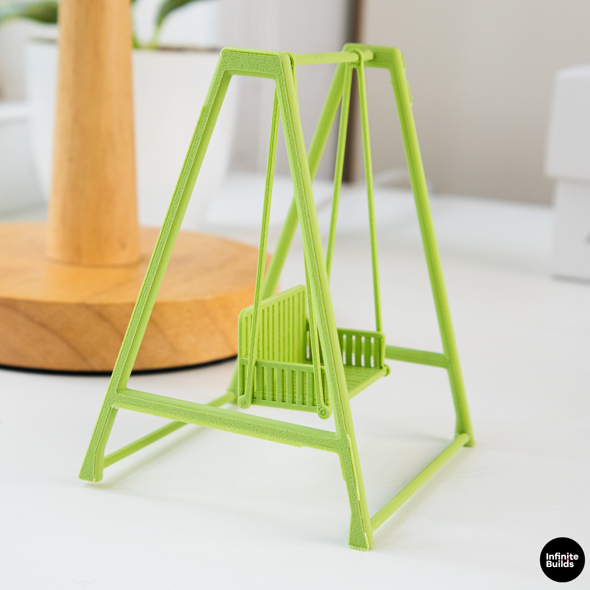 Smiski Swing Chair | Mini Dollhouse Swing | Tiny Garden Bench | Miniature Outdoor Furniture | Cute Display Decor
