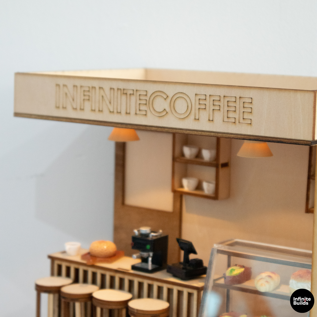 Infinite Coffee Laser Cut Wooden Miniature Kit 1:24