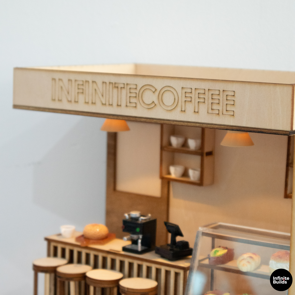 Infinite Coffee Laser Cut Wooden Miniature Kit 1:24