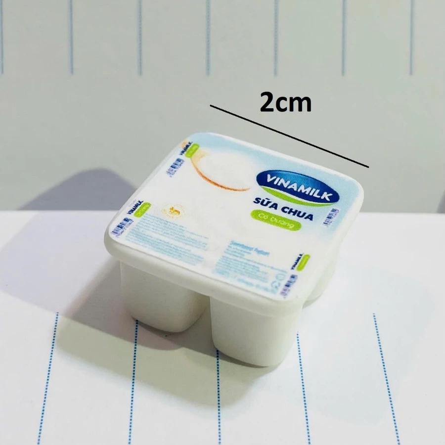 Mini 4-Pack Yogurt Pack | 1:12 Scale | Set of 2 | Mini Vinamilk "Sữa Chua" Pack | Yogurt Charm | Miniature Food | Dollhouse