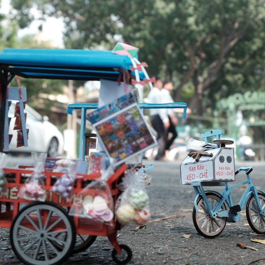 Miniature Vietnamese Taffy Candy Bike DIY Kit - Dollhouse Collectible