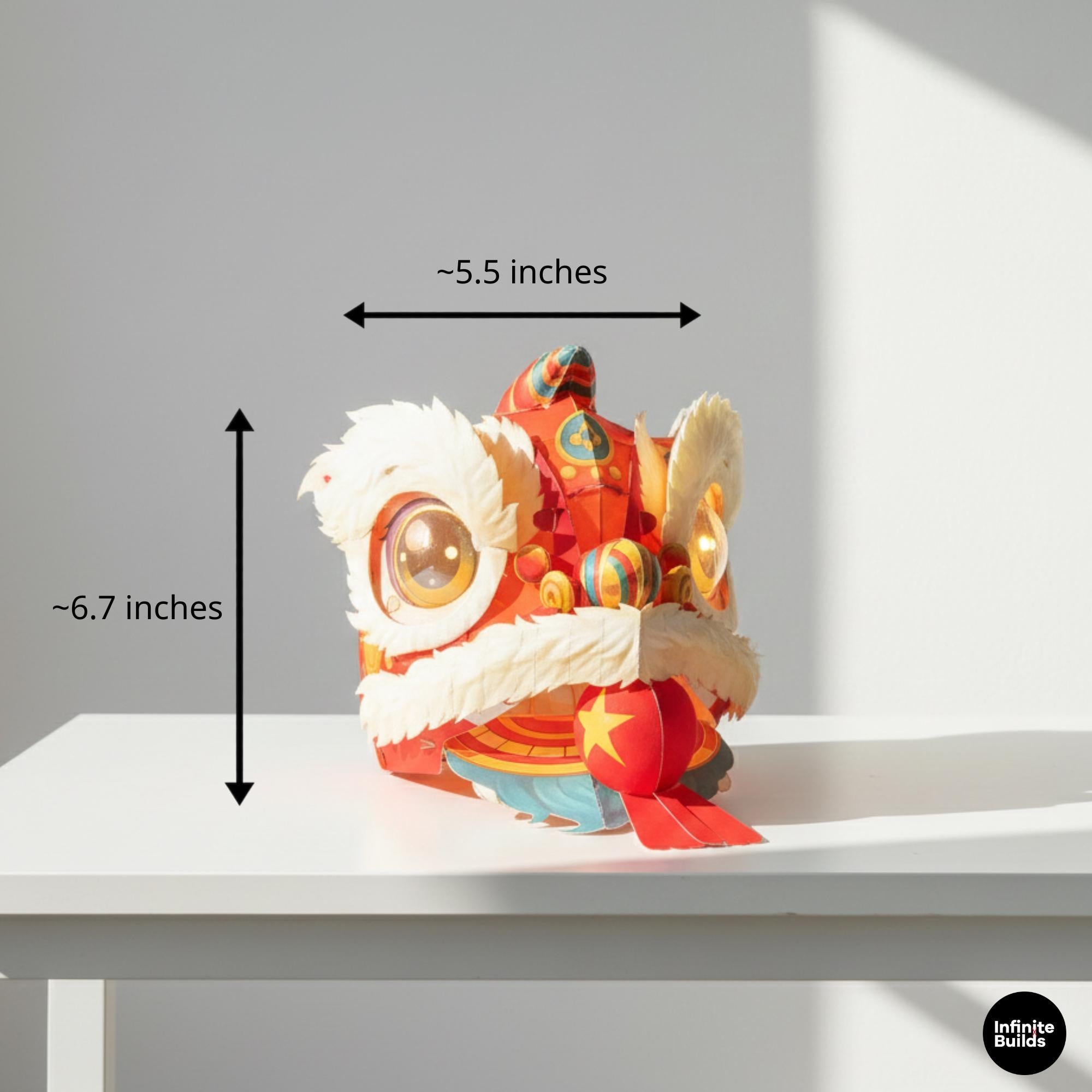 Vietnamese Lion Dance Lantern: Mid-Autumn Festival LED Decor