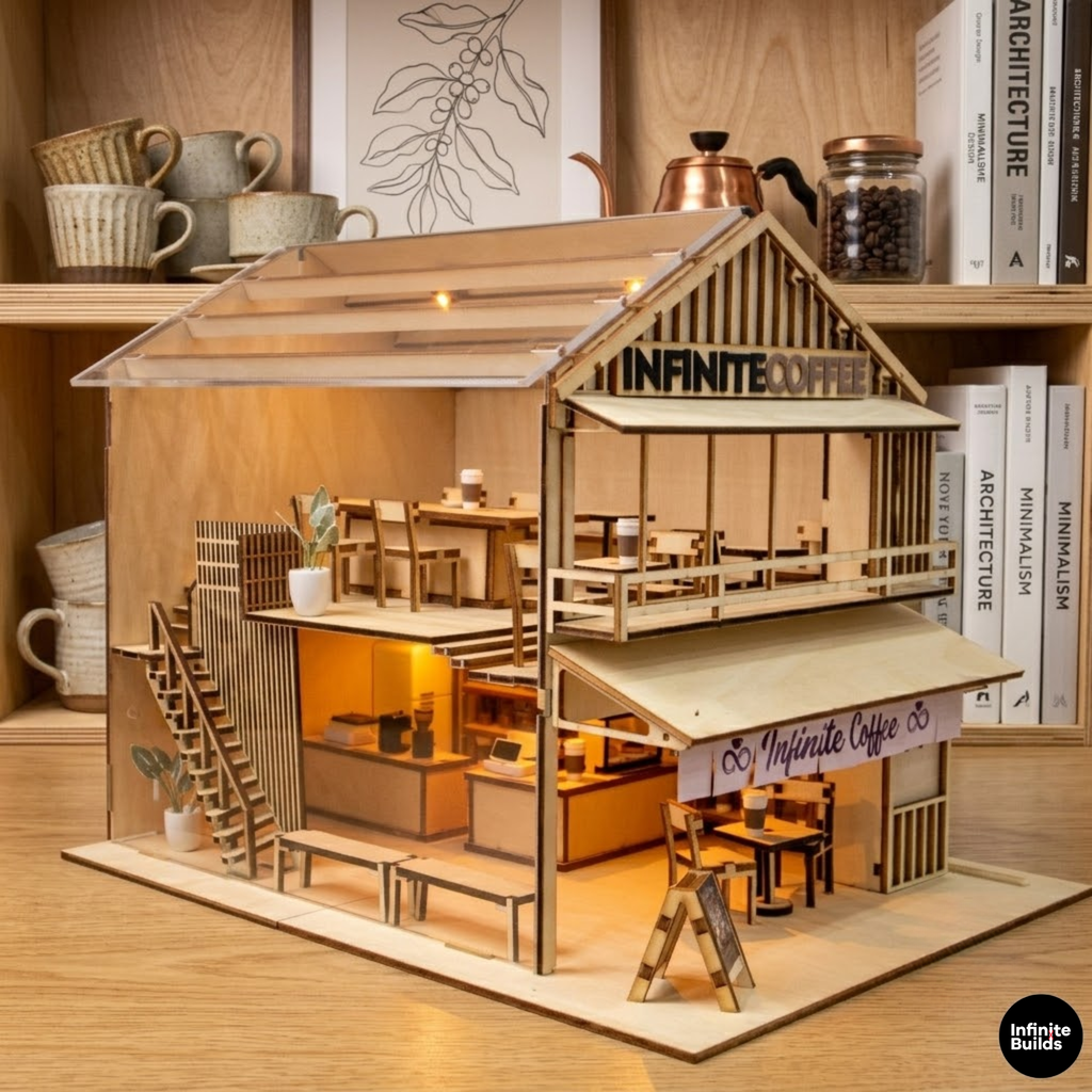 Modern Coffee Shop Miniature Kit 1:32
