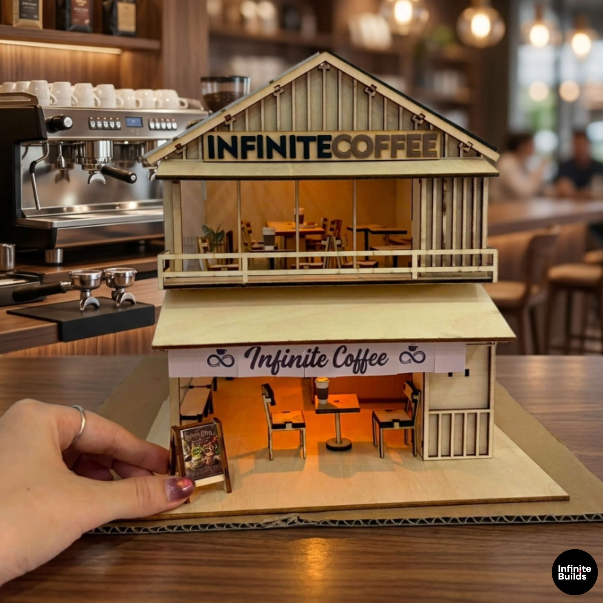 Modern Coffee Shop Miniature Kit 1:32