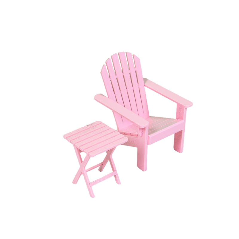 Miniature Adirondack Chair & Outdoor Table Set (1:12 Scale)