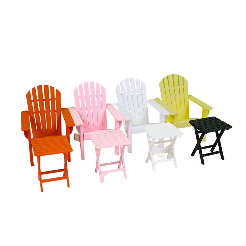 Miniature Adirondack Chair & Outdoor Table Set (1:12 Scale)